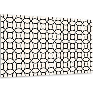 Tulup PVC Wandpaneel - Abstracte Cirkels Vinyl Wandpaneel - 100 cm x 50 cm - Zwart Zelfklevend Wandpaneel - 1 stuk - Wandpaneel Zelfklevend - Geometrisch Muurpaneel - Zelfklevend Wandpaneel - Plaktegels Keuken en Badkamer