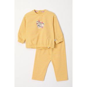 Woody pyjama baby meisjes - geel/lila gestreept - koala - 241-10-PZB-Z/932 - maat 80