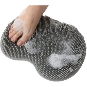 Voetscrubber - Voetborstel - Douchemat Antislip Zuignappen - Scrubborstel Douche - Voet borstel douche Voetscrubber eelt - Grijs