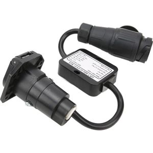 Aanhangwagenlichtconverter Europese Ronde 13-pins Stekker Naar Amerikaanse 7-weg Bladadapterconnector - Aanhangwagen Verlichting Conversion Kit .