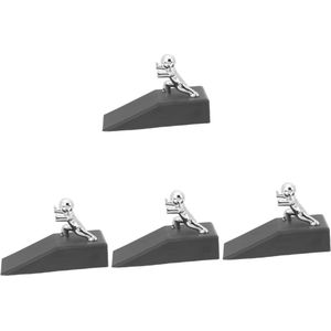 4 Stuks Decoratieve Deurstopper voor Kinderen - Antislip Rubber Wig & Muurbeschermer