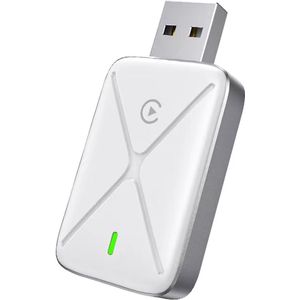 Provium Carplay Dongle - voor Apple Carplay en Android Auto - Draadloos - Draadloze verbinding voor o.a. iPhone en Samsung - USB aansluiting - wit