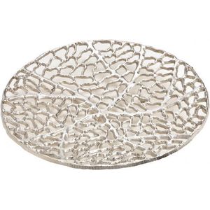 decoratieve luxe metalen schaal - dienblad voor bv kaarsen - koraaleffect - kleur goud - doorsnee 30cm - moederdag - kado -cadeau - kerst - christmas - gift - present - luxe - knaller - dienblad - valentijn