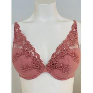 Simone Perele BH Saga plunging push up bra Verona Pink maat 85 C