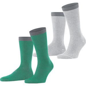 Esprit Allover Stripe 2-Pack gedessineerd katoen multipack sokken heren veelkleurig - maat 39-42
