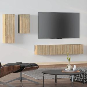 The Living Store Televisiemeubel Set - Sonoma eiken - TV-kasten - 30.5 x 90 cm - 30.5 x 60 cm - 80 x 30 cm