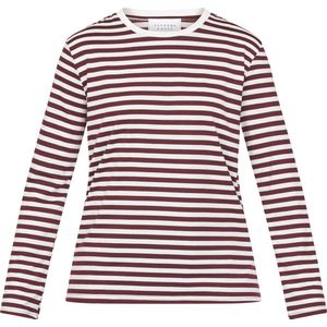 SISTERS POINT Hico-ls - Dames Top - d.bordeaux/cream - Maat XS