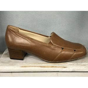 Hassia - Pumps - bruin - Maat 39 / UK 6 - model Estella K - verwisselbaar leren voetbed - Leer - lichtbruine dames schoenen