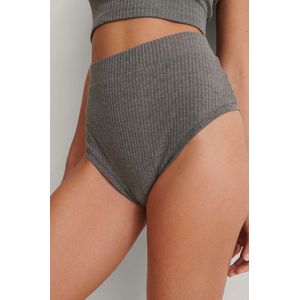 Na-KD dames slaapbroekje - high waist panty - S - Grijs