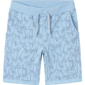 Name it bermuda jongens - lichtblauw - palm - NKMvermo - maat 128