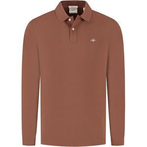 Gant Shield Piqué Rugger Longsleeve Polo Heren - Maat L
