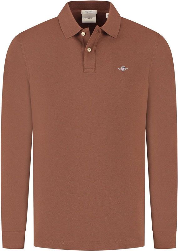 Gant Shield Piqué Rugger Longsleeve Polo Heren - Maat L