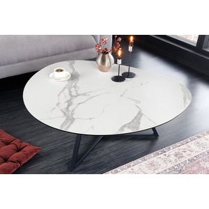 Moderne salontafel 90cm wit marmeren keramiek gemaakt in Italië