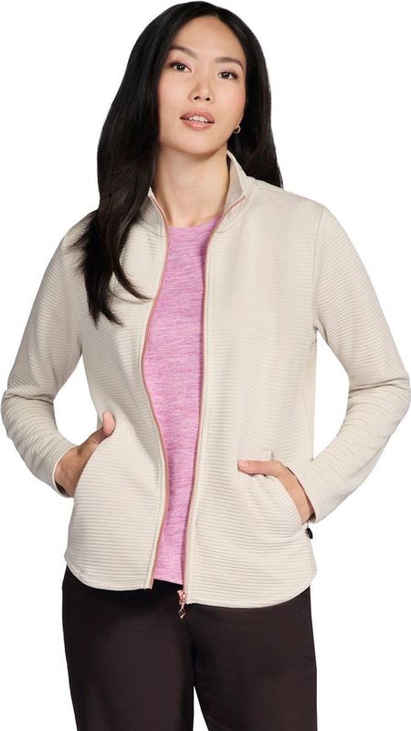 Skechers The Hoodless Hoodie GoWalk Shine Jacket, Vrouwen, Beige, Sweatshirt, maat: S