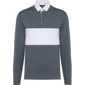 PROACT® Rugbypolo met lange mouwen PA429 - sporty grey / White - 3XL