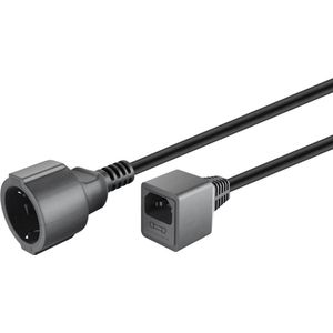 C14 - CEE 7/3 stroomkabel voor UPS/PDU - incl. 10A zekering - 3x 1,00mm / zwart - 1,5 meter