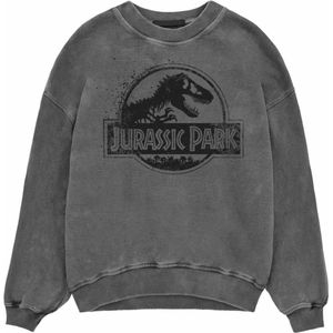 Jurassic Park - Spray Logo (SuperHeroes Inc. Acid Wash Sweatshirt) Sweatshirt Black-M