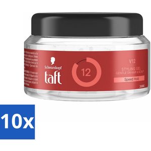 10 x Taft - V12 - Styling Gel - Supersnelle fixatie - 250 ml - Haarproducten - Veganistische Haarproducten