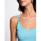 Morgan De Toi - 251-Didoni - Mouwloze Top - Sky Blue - Aangesloten Pasvorm