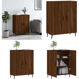 vidaXL Dressoir 69,5x34x90 cm bewerkt hout bruin eikenkleur - Dressoir - Dressoirs - Kast - Wandkast