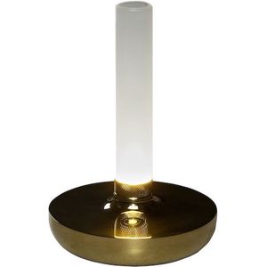 Tafellamp Biarritz | 1 lichts | wit / goud | oplaadbaar | 20,5 cm | accu / batterij | USB