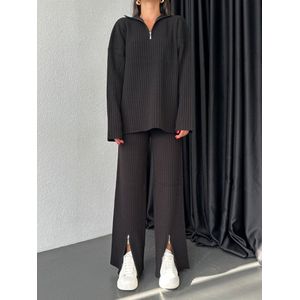 Gebreide Loungesuit Bianca / Zwart / One Size