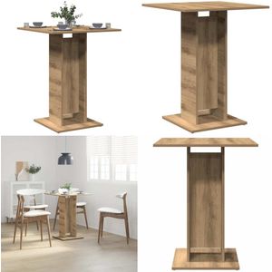 vidaXL Bistrotafel 60x60x75 cm spaanplaat artisanaal eikenkleurig - Bistrotafel - Bistrotafels - Tafel - Salontafel