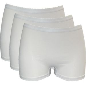Amora - Dames boxershort, Ondergoed dames, Lingerie - 3 stuks - Egyptisch katoen - Wit - S