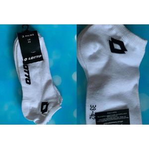 Lotto Sneaker Sokken - sport sokken - korten sokken - lotto sokken - wit  3 Paar - Maat: 39/42