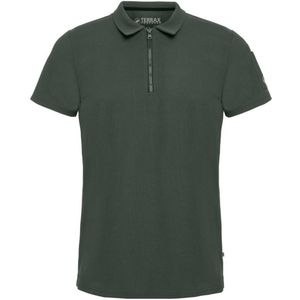 Terrax poloshirt - groen/blauw - 11260 - rits - KM - maat XXL