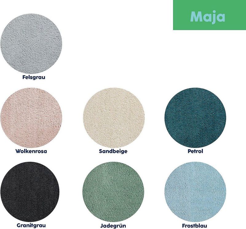 Badmat, 80 x 50 cm, Polyester, IJs Blauw - Kelas-sMaja