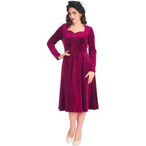 Banned - A Royal Evening Flare jurk - XL - Bordeaux rood