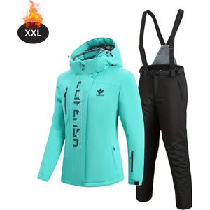 Nivard Skipak - SkiBroek - Skijas - Ski Suit - Wintersport - Dames - 2-Delig - Groen - Maat XXL