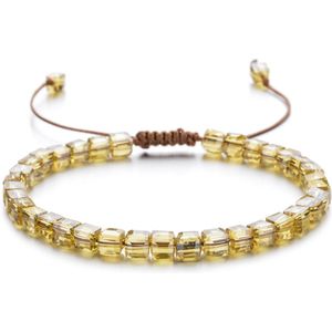 Sorprese armband - Ibiza Beads - armband dames - vierkante kralen - goud - verstelbaar - cadeau - Model S - Cadeau