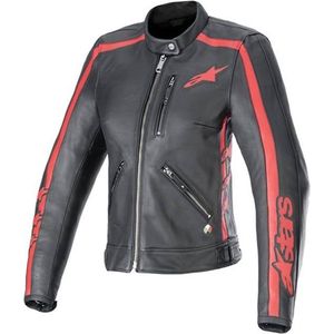 Alpinestars Stella Dyno Leather Jacket Black Haute Red L - Maat - Jas