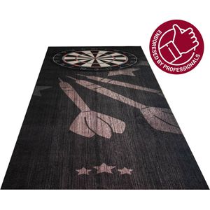 Studio M - Darts Dartmat Dimi - 80x237cm - Officiële Werpafstand - Zwart