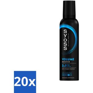 20 x Syoss - Volume - Haarmousse - Langdurige Volume - 250 ml - Haarverzorging - Haarstyling - Fijn Haar - Slap Haar - Natuurlijke Glans