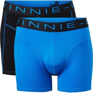Vinnie-G Boxershorts 2-pack Black Blue /Blue - Maat XXL - Heren Onderbroeken Zwart/Blauw - Geen irritante Labels - Katoen heren ondergoed