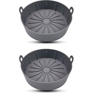 Bodo® Airfryer Bakje - Airfryer Accesoires - 2x 19 cm - Grijs