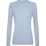 Felix Hardy - Kabelgebreide Trui - Blauw - 100% Katoen - Dames