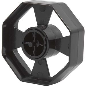 Plakbandhouder wiel, B: 25 mm, d 7,5 cm, zwart, 1 stuk