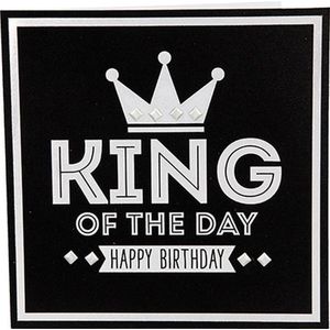Depesche - Glamour wenskaart met de tekst ""King of the day - HAPPY BIRTHDAY!"" - mot. 025