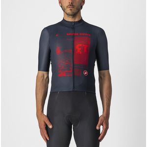 Castelli - 13 SCREEN JERSEY - Fietsshirt - Blauw Rood - Korte Mouwen
