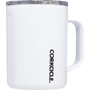 Corkcicle Koffiebeker Koffiemok To Go - Thermosbeker - RVS & driewandig Koffie Beker - 475ml - Wit