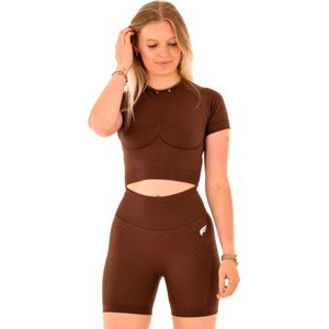 Hera fitness outfit / fitness kleding set voor dames / fitness legging + sport bh / sportoutfit (donker roze)