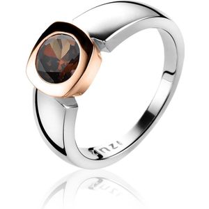 ZINZI zilveren ring rosé verguld bruin ZIR1150E