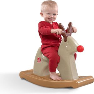 Step2 Rudolph the Rocking Reindeer - Rudolf Rendier Hobbelpaard van kunststof - Kerst speelgoed voor kinderen vanaf 1 jaar