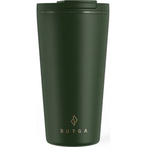 Burga Coffee Mug - Khaki - Thermosbeker - 470 ML - Lekdicht - Dubbelwandig RVS - Vrij van BPA / BPS en BPF - Koffiebeker to go