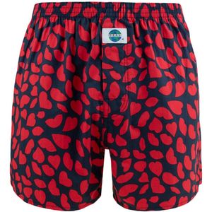 DEAL heren wijde boxershort heart kiss blauw & rood 192296