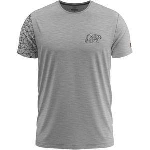 Heren T-shirt met Ronde Hals en Polygon Beer Design - Lichtgrijs Melange - ModernFit 3XL
